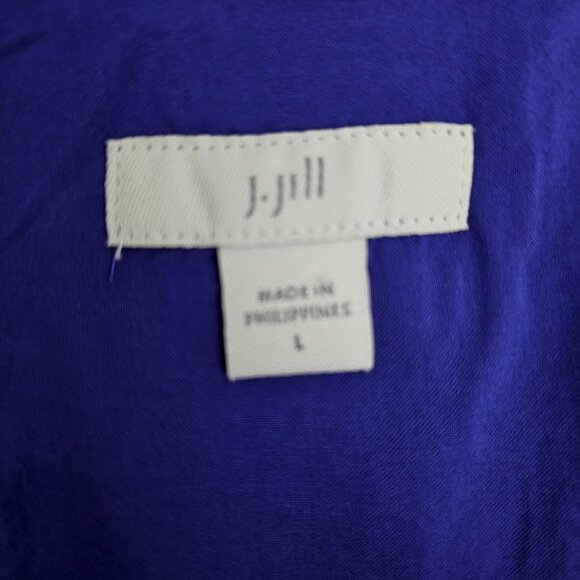 J.Jill Tiered Sleeveless Boho Cottage Flowy Maxi Sundress Royal Purple Size L - Picture 3 of 11
